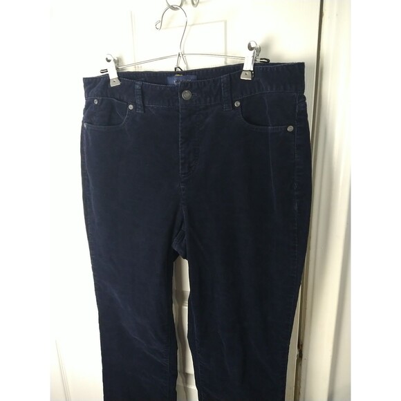 Talbots Corduroy Pants Womens Size 10 Straight Stretch Casual 5 Pocket Blue - Picture 2 of 10